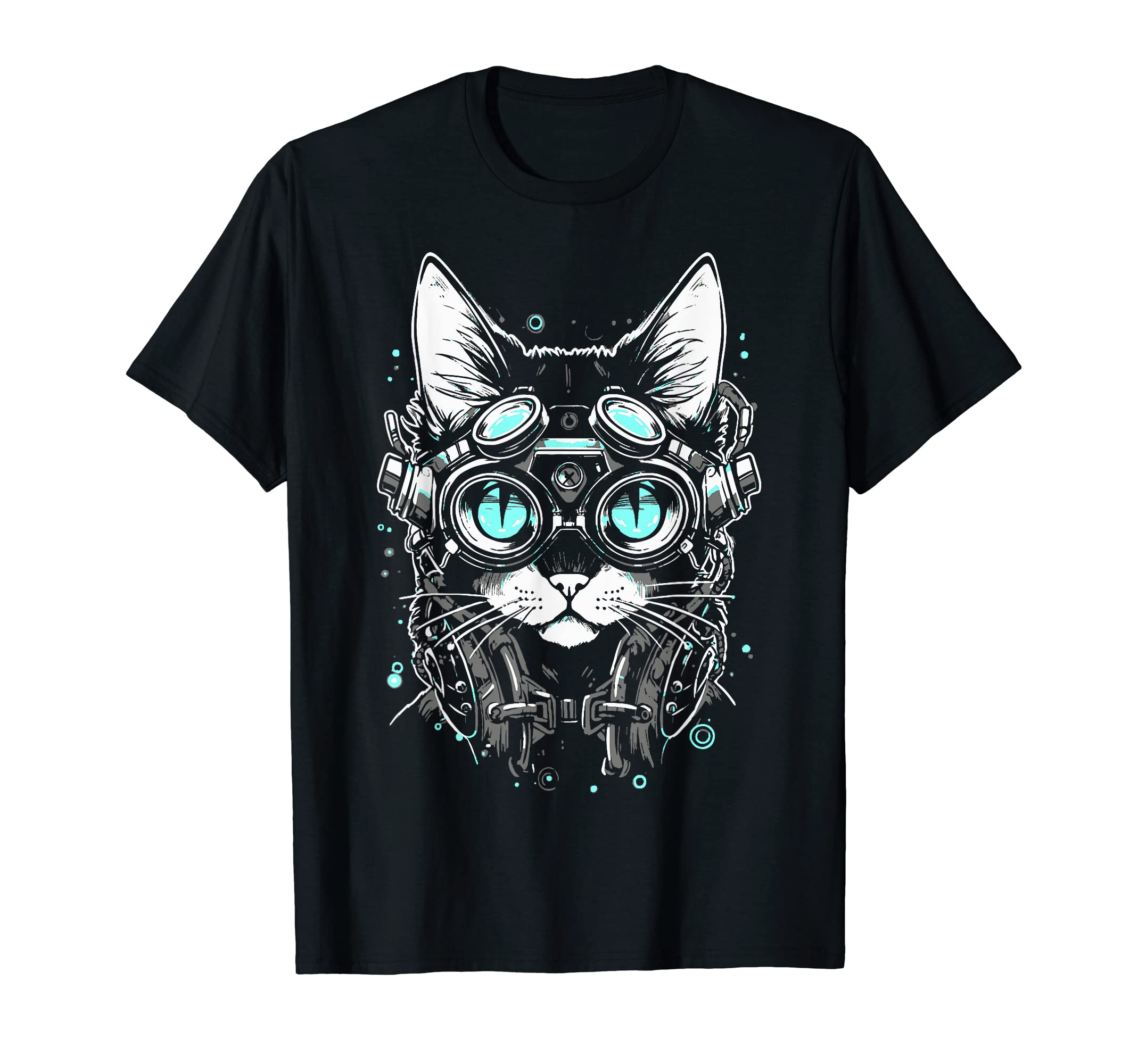 Futuristic Cat Japanese Cyberpunk T-Shirt - Custom Art Print Men Women - T-Shirt, Sweatshirt, Hoodie