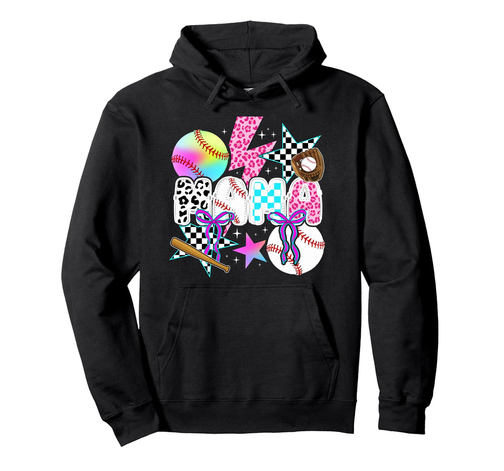 Baseball Mama Preppy Baseball Mom Baseball Hoodie - Trendy Graphic Unisex - T-Shirt, Sweatshirt, Hoodie