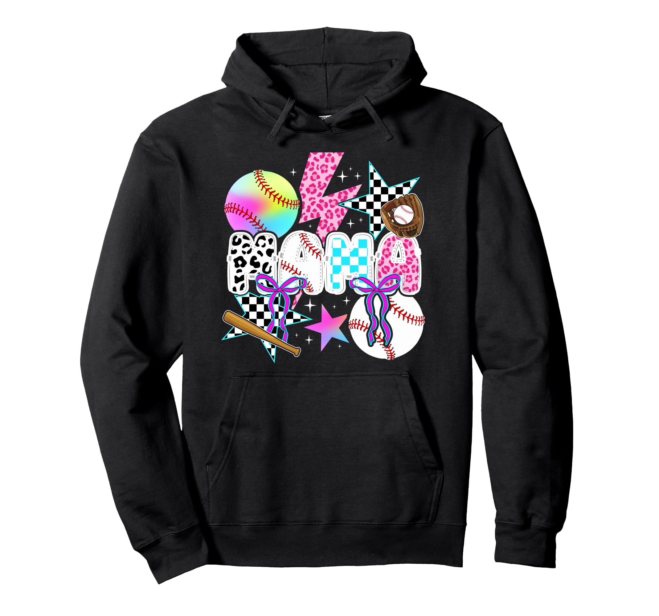 Baseball Mama Preppy Baseball Mom Baseball Hoodie - Trendy Graphic Unisex - T-Shirt, Sweatshirt, Hoodie