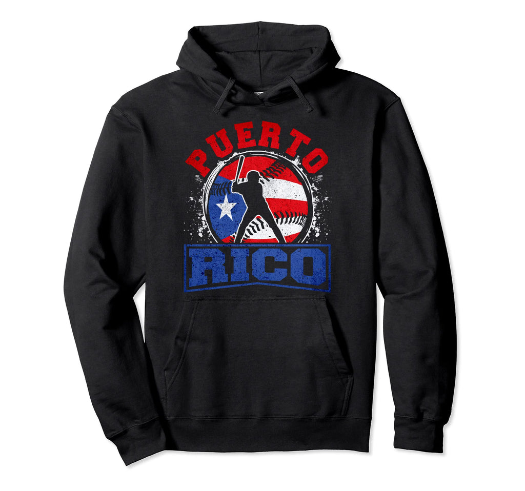 Puerto Rican Baseball Player Puerto Hoodie - Novelty Apparel for Adults - T-Shirt, Sweatshirt, Hoodie