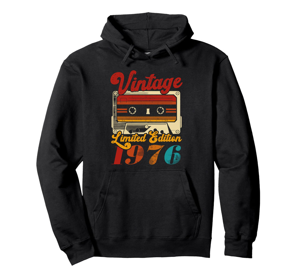 Born 1976 Cassette Tape 50S Birthday Hoodie - Novelty Apparel Unisex - T-Shirt, Sweatshirt, Hoodie