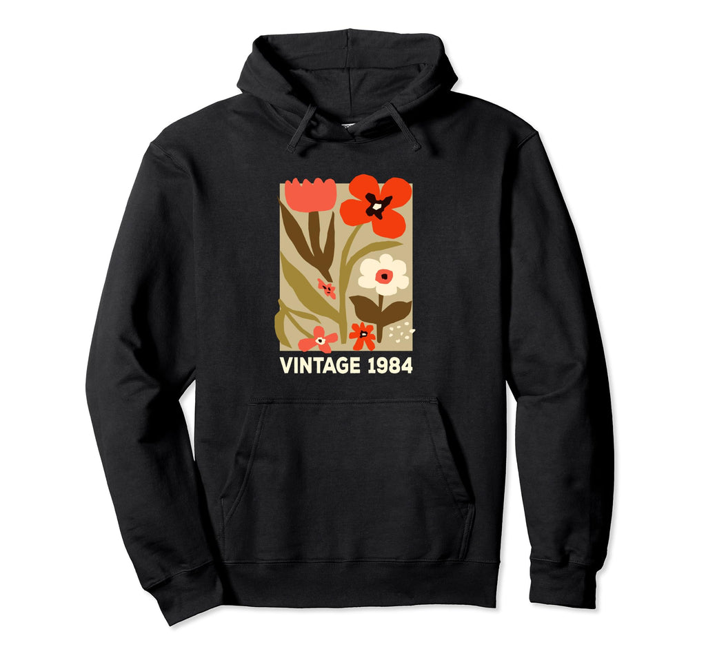 1984 Boho Floral Flower 40Th Birthday Hoodie - Graphic Print for Adults - T-Shirt, Sweatshirt, Hoodie