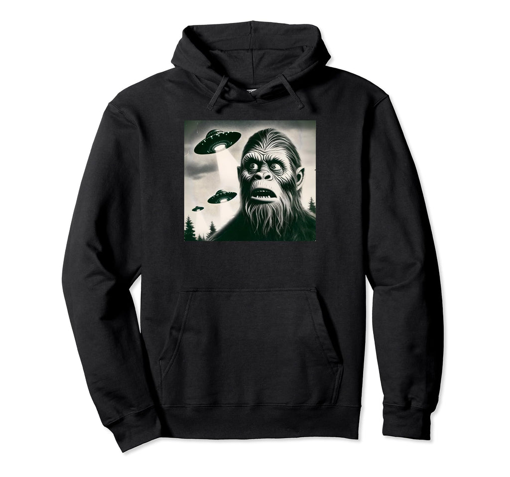 Funny Bigfoot Sasquatch Alien Ufo Hoodie - Minimalist Print Men Women - T-Shirt, Sweatshirt, Hoodie