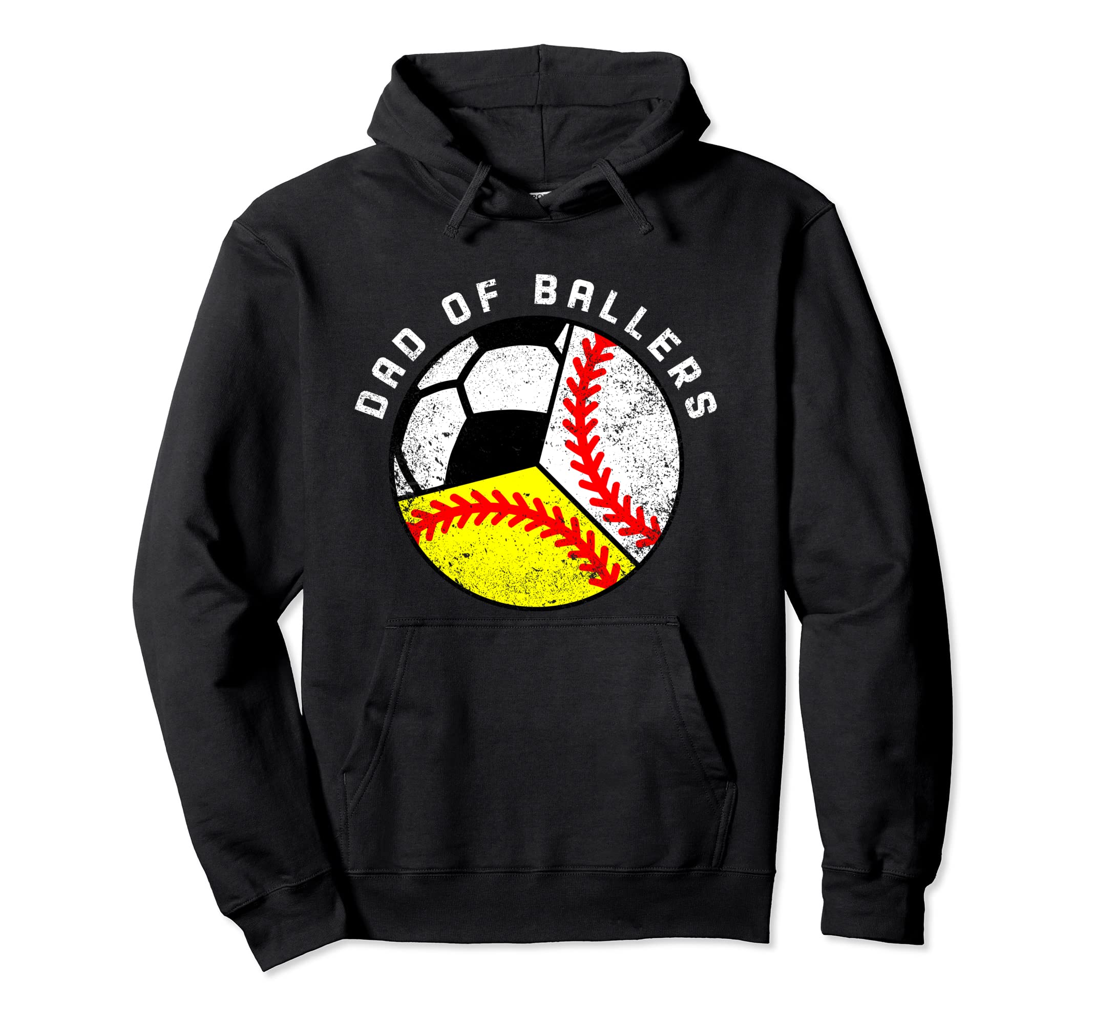 Dad Ballers Funny Baseball Softball Soccer Hoodie - Novelty Apparel Unisex - T-Shirt, Sweatshirt, Hoodie