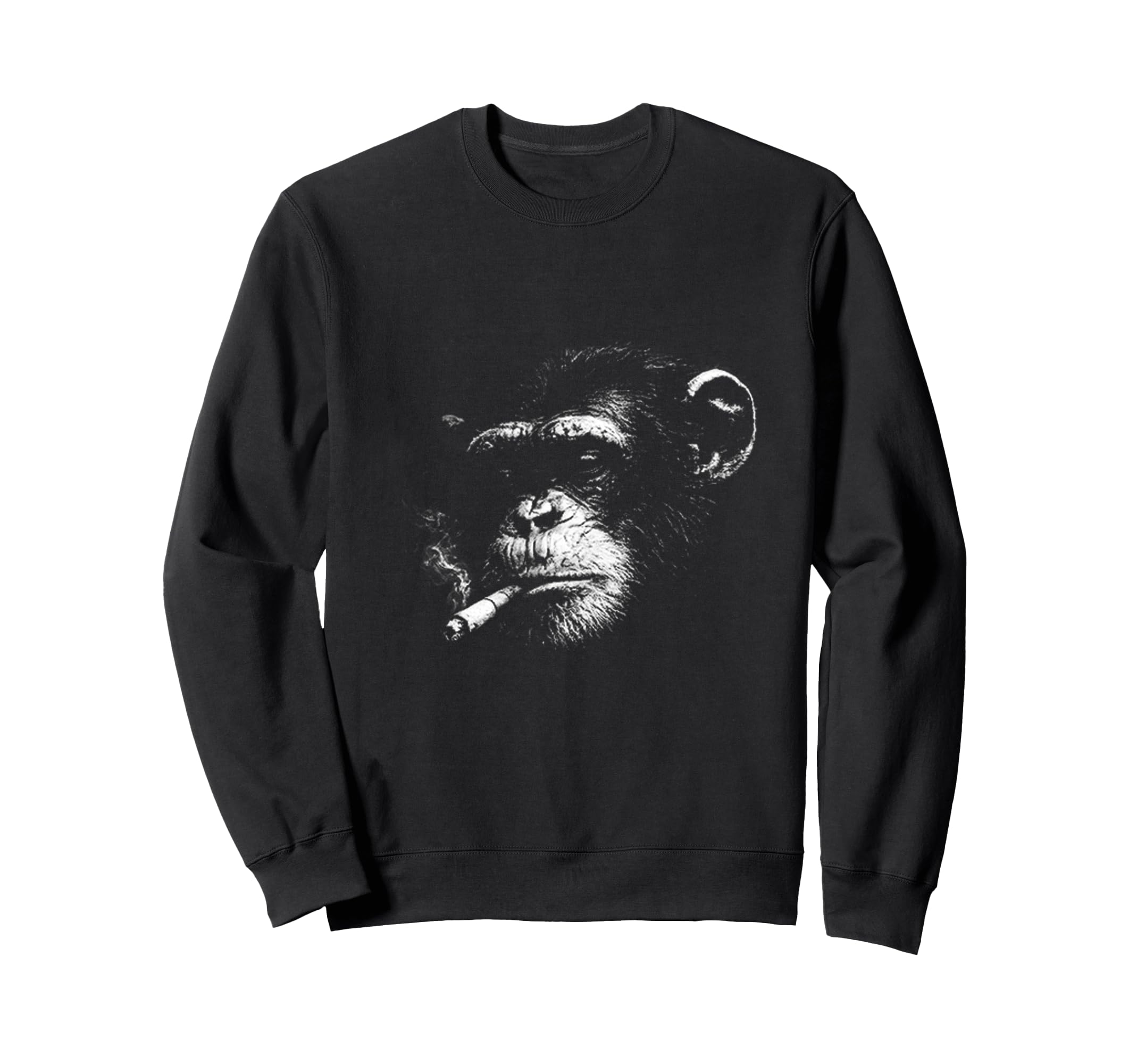 Grunge Cigarette Chimpanzee Sweatshirt - Casual Everyday Wear Men Women - T-Shirt, Sweatshirt, Hoodie
