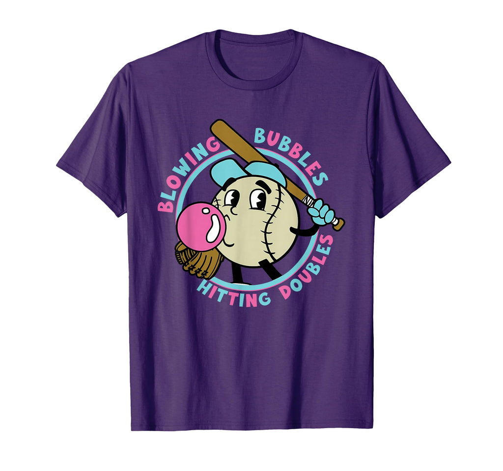 Blowing Bubbles Hitting Doubles Baseball T-Shirt - Trendy Graphic Unisex - T-Shirt, Sweatshirt, Hoodie