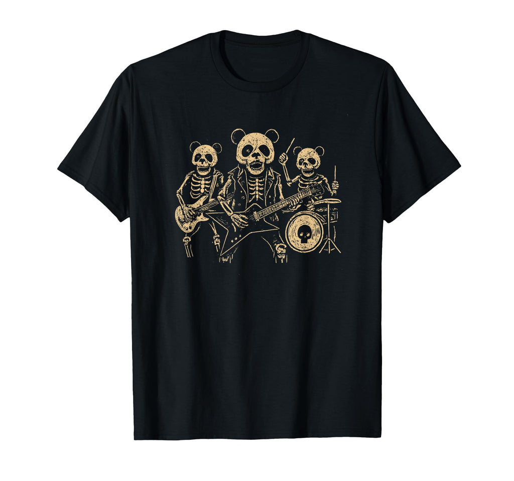 Skeleton Panda Rock Band Horror T-Shirt - Casual Everyday Wear for Adults - T-Shirt, Sweatshirt, Hoodie