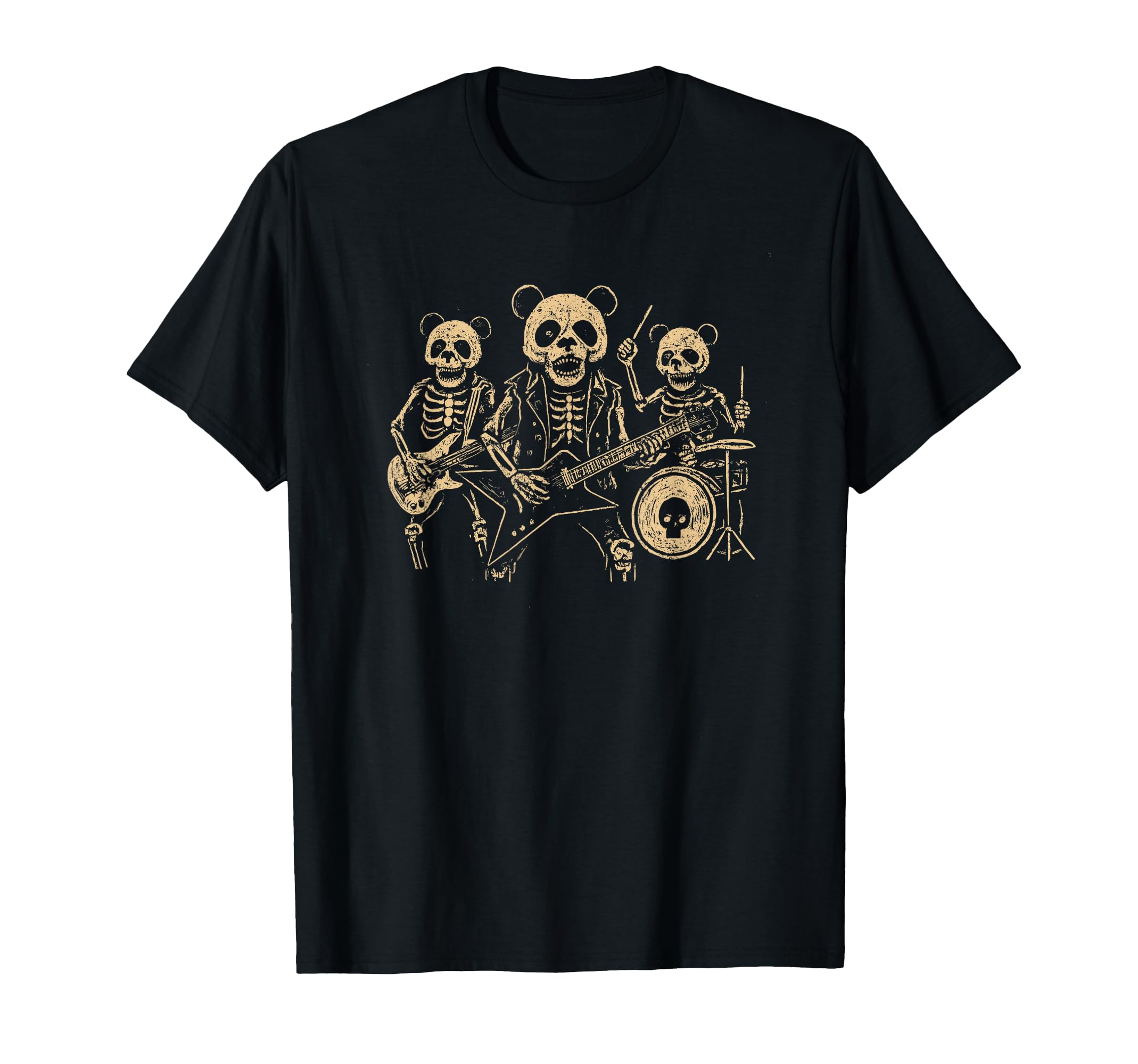 Skeleton Panda Rock Band Horror T-Shirt - Casual Everyday Wear for Adults - T-Shirt, Sweatshirt, Hoodie