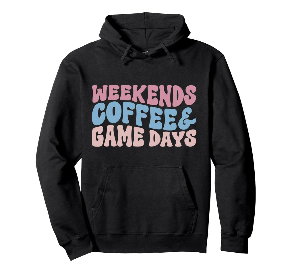 Weekends Coffees Game Days Football Player Hoodie - Unique Graphic Unisex - T-Shirt, Sweatshirt, Hoodie