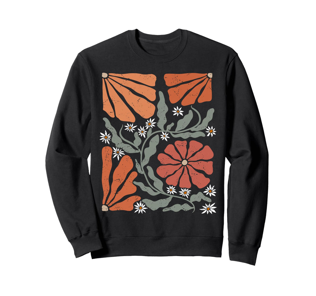 Floral Boho Matisse Daisy Flower Sweatshirt - Minimalist Print Men Women - T-Shirt, Sweatshirt, Hoodie