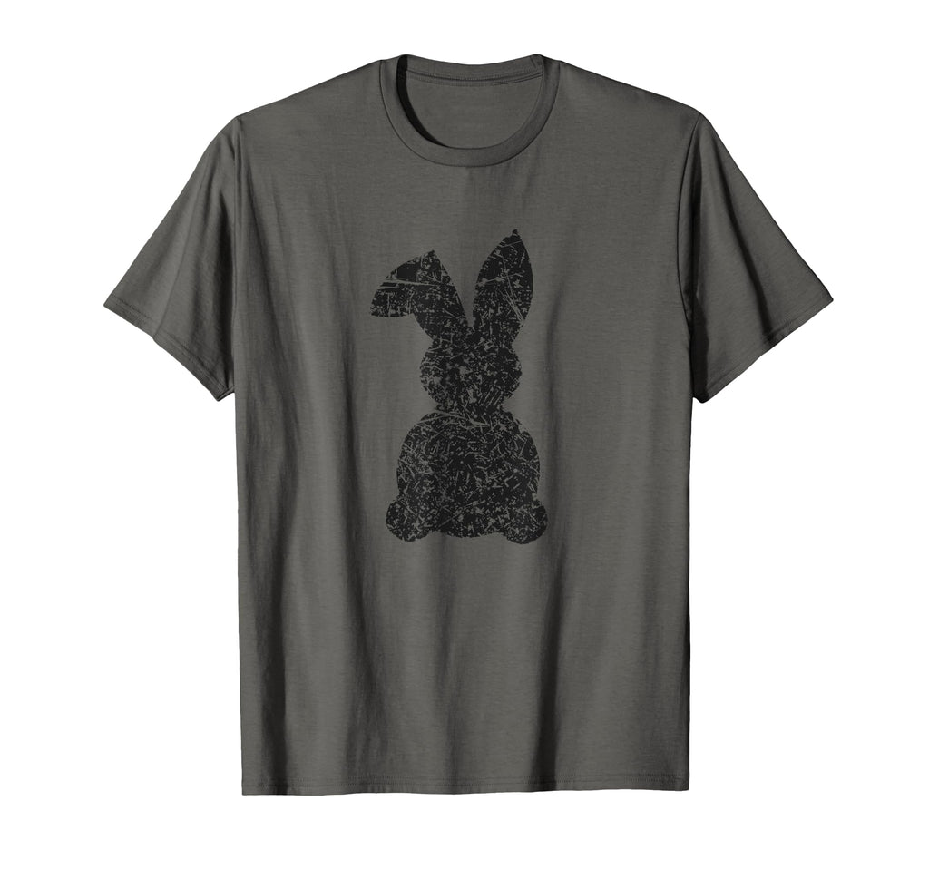 Distressed Black Easter Bunny Silhouette T-Shirt - Graphic Print Men Women - T-Shirt, Sweatshirt, Hoodie