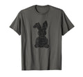 Distressed Black Easter Bunny Silhouette T-Shirt - Graphic Print Men Women - T-Shirt, Sweatshirt, Hoodie