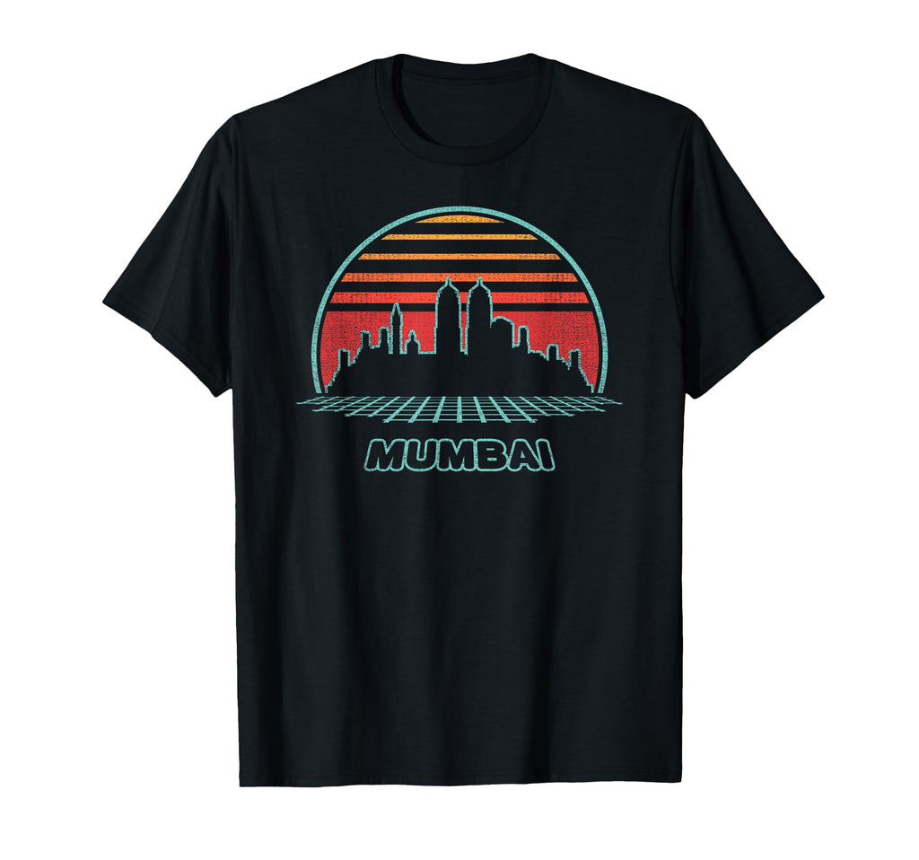 Mumbai City Skyline 80S Souvenir Gift T-Shirt - Minimalist Print Unisex - T-Shirt, Sweatshirt, Hoodie