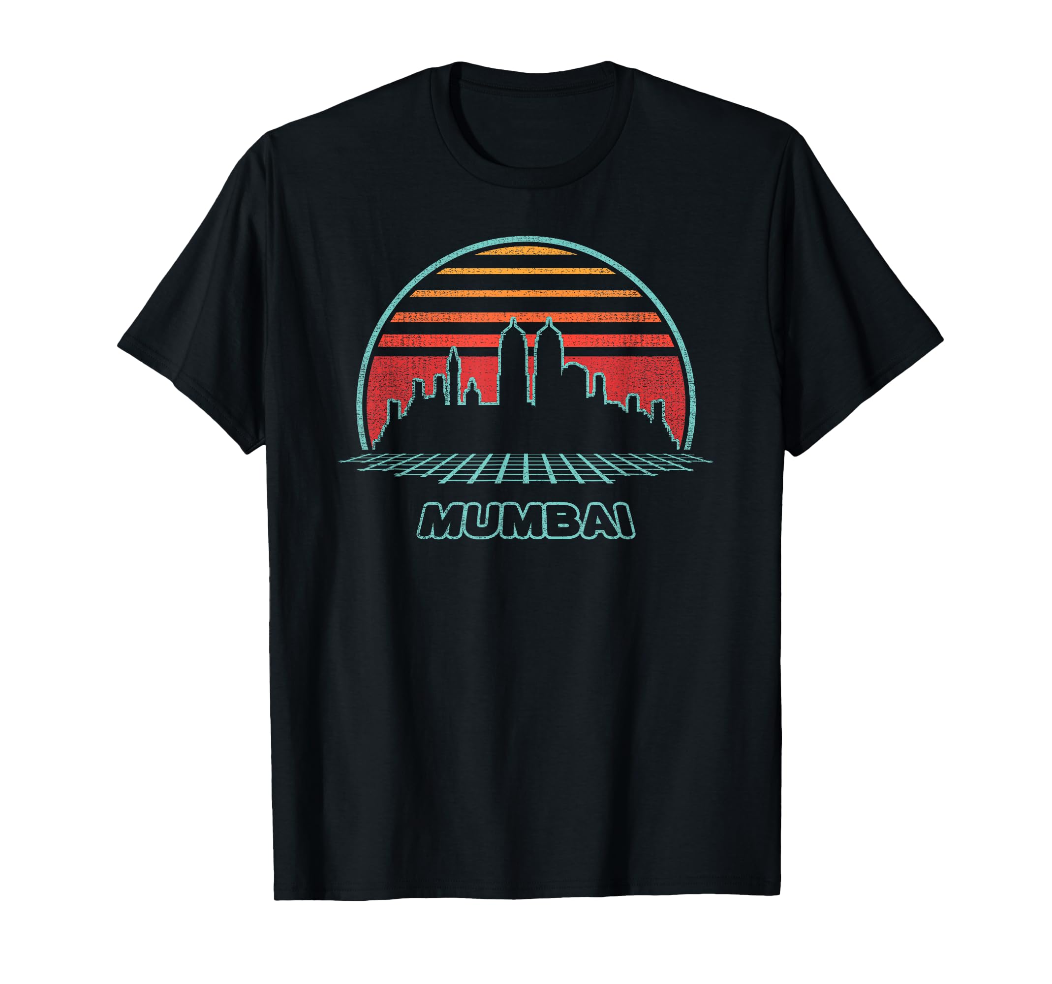 Mumbai City Skyline 80S Souvenir Gift T-Shirt - Minimalist Print Unisex - T-Shirt, Sweatshirt, Hoodie