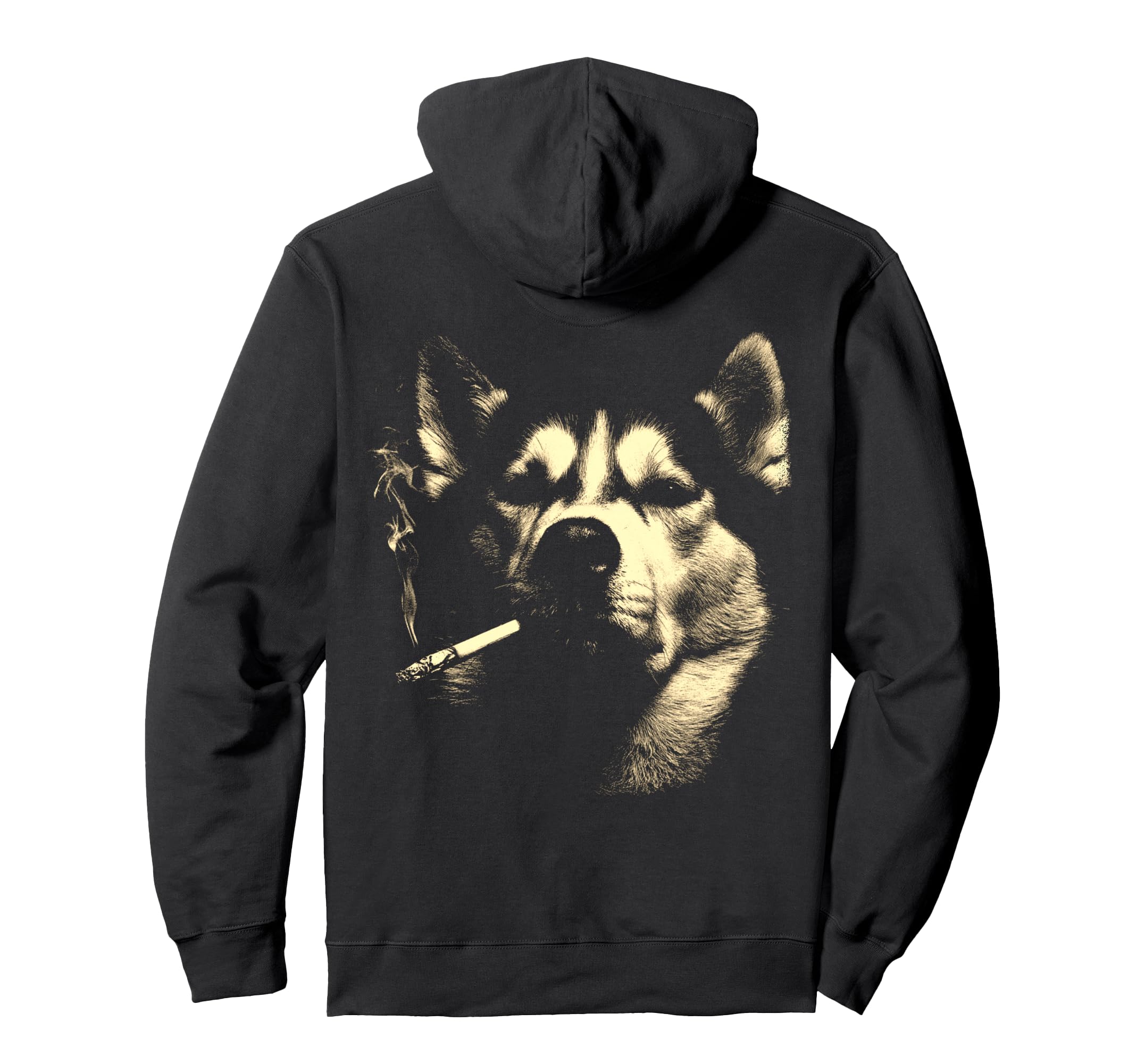 Siberian Husky Smoking Cigarette Hoodie - Aesthetic Graphic for Adults - T-Shirt, Sweatshirt, Hoodie