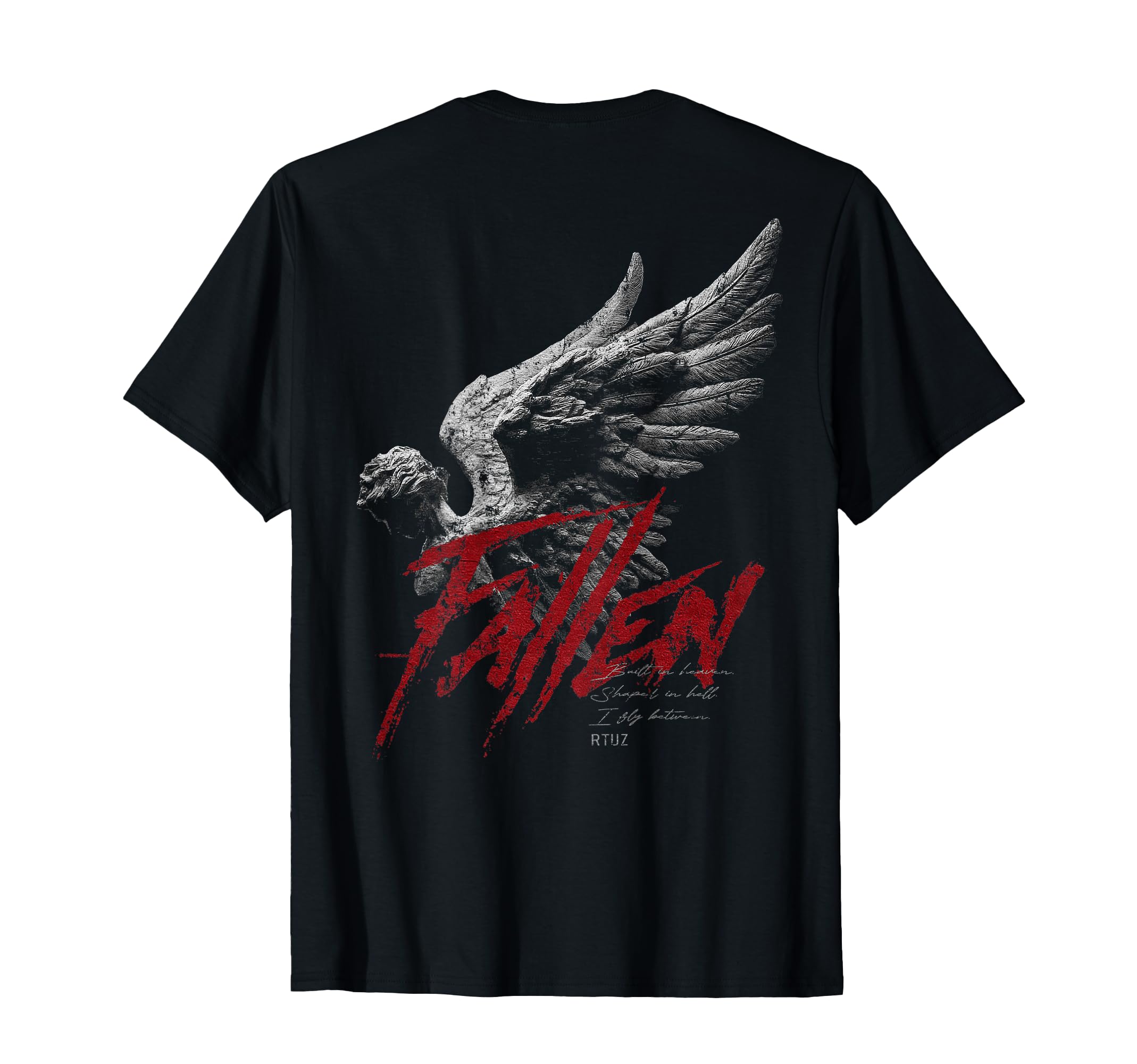 Back Y2K Aesthetic Streetwear Angel T-Shirt - Custom Art Print Unisex - T-Shirt, Sweatshirt, Hoodie