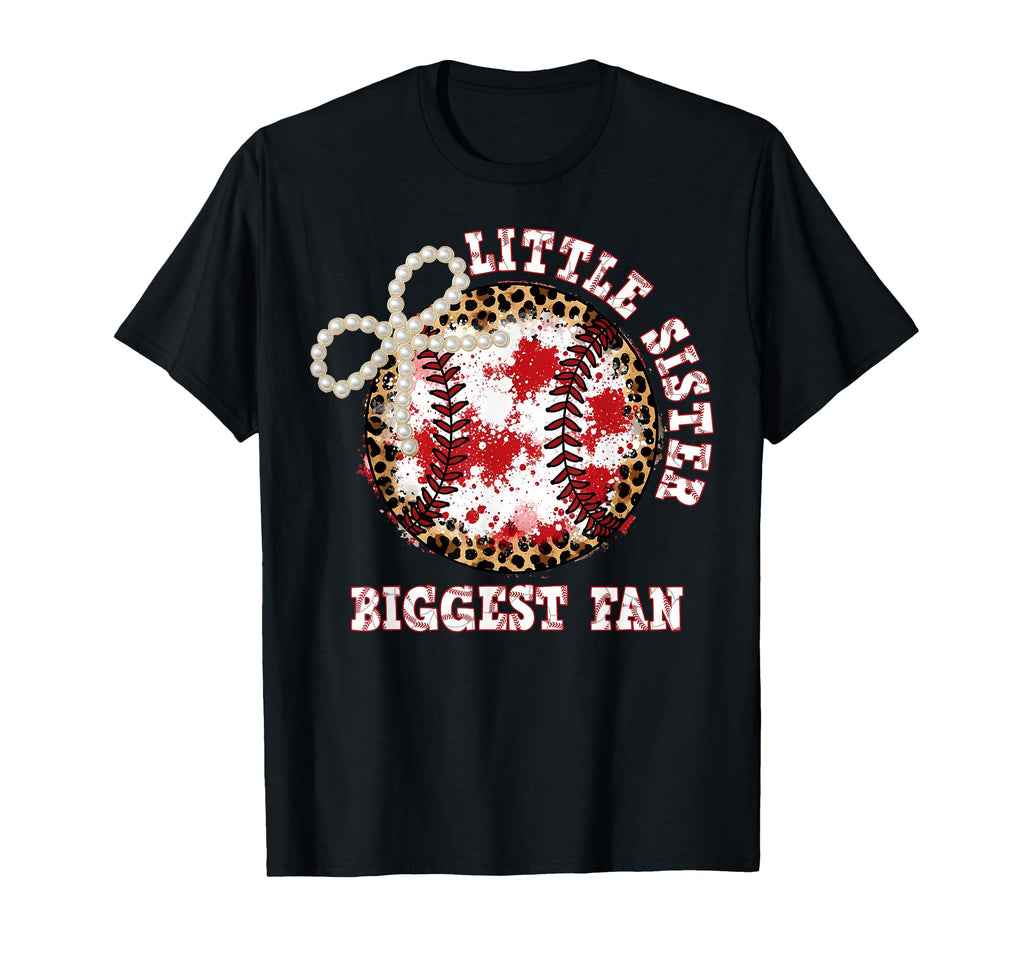 Little Sister Biggest Fan Baseball T-Shirt - Custom Art Print for Adults - T-Shirt, Sweatshirt, Hoodie