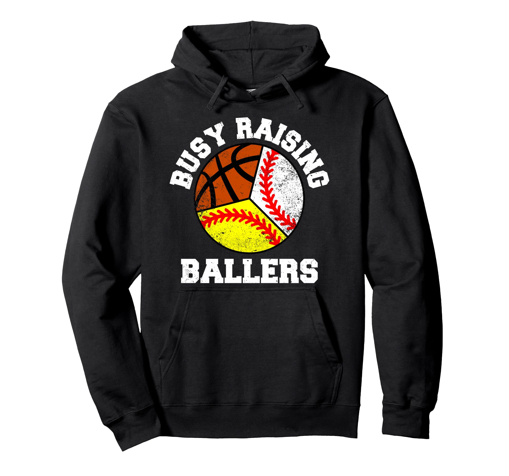 Busy Raising Ballers Funny Baseball Hoodie - Streetwear Style for Adults - T-Shirt, Sweatshirt, Hoodie