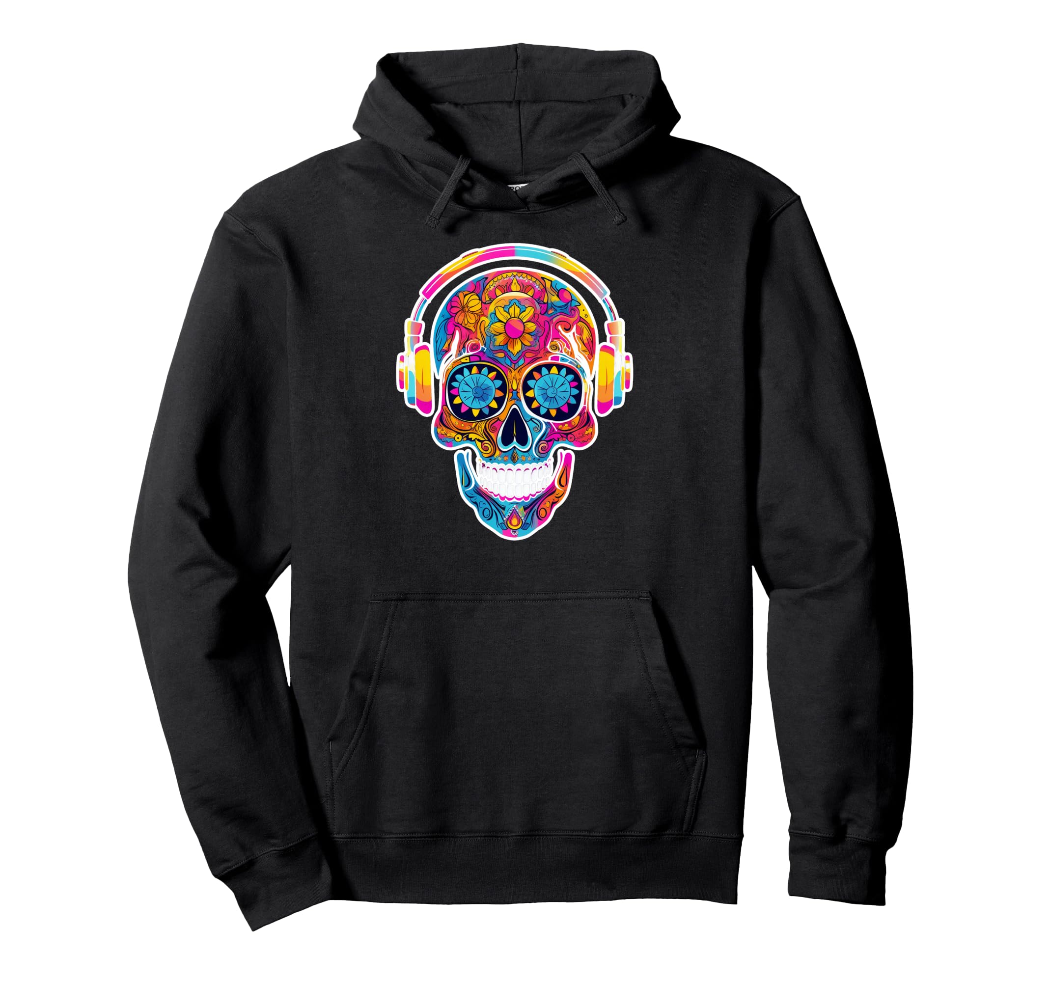 Psychedelic Sugar Skull Sixty Hoodie - Custom Art Print Men Women - T-Shirt, Sweatshirt, Hoodie