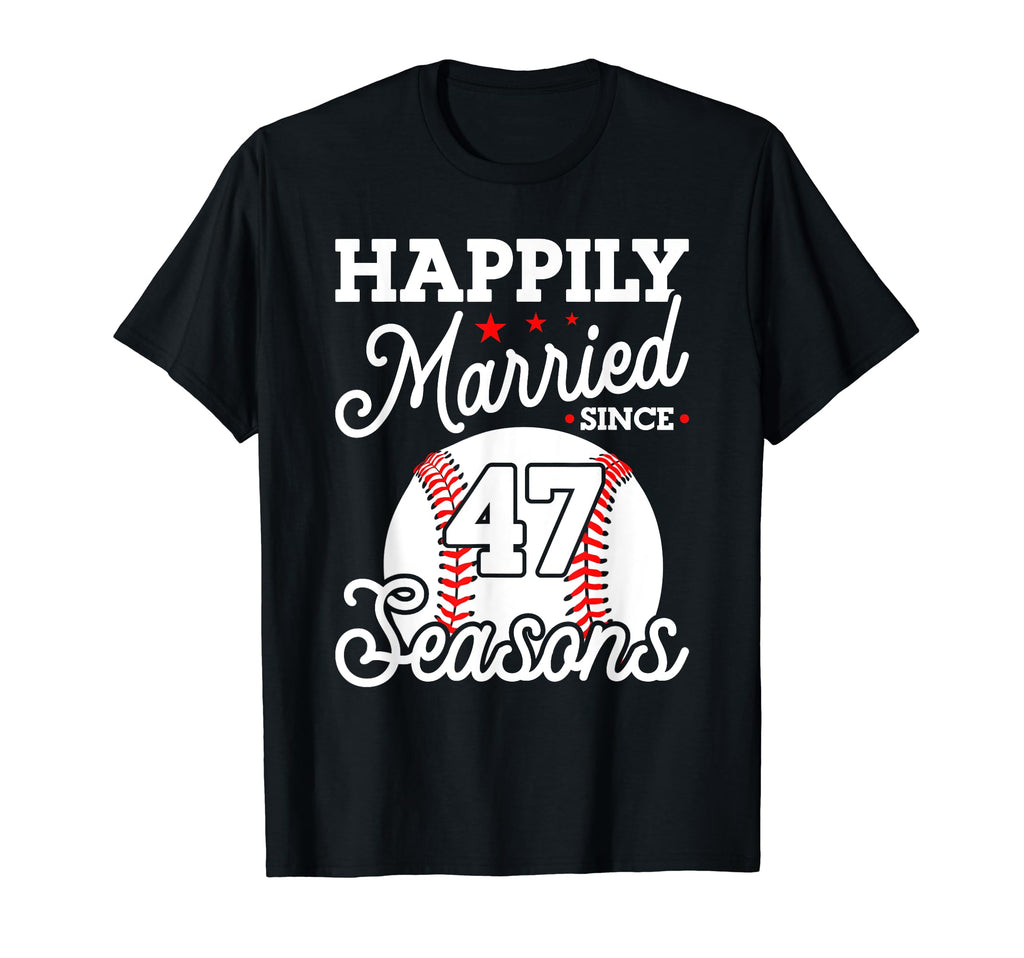 47Th Wedding Anniversary Baseball Husband T-Shirt - Trendy Graphic Unisex - T-Shirt, Sweatshirt, Hoodie