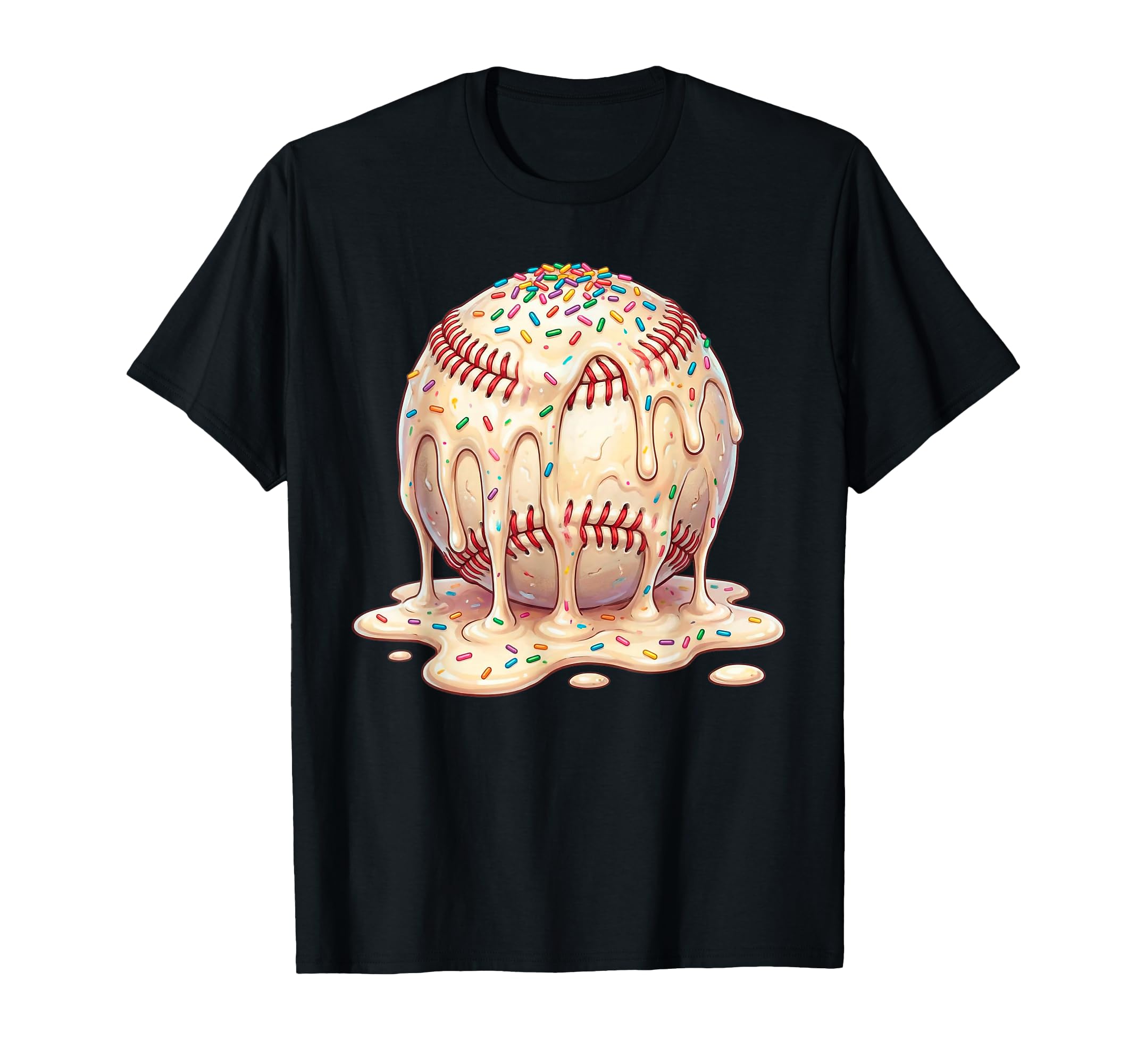 Baseball Drip Ice Cream Melting T-Shirt - Aesthetic Graphic Unisex - T-Shirt, Sweatshirt, Hoodie