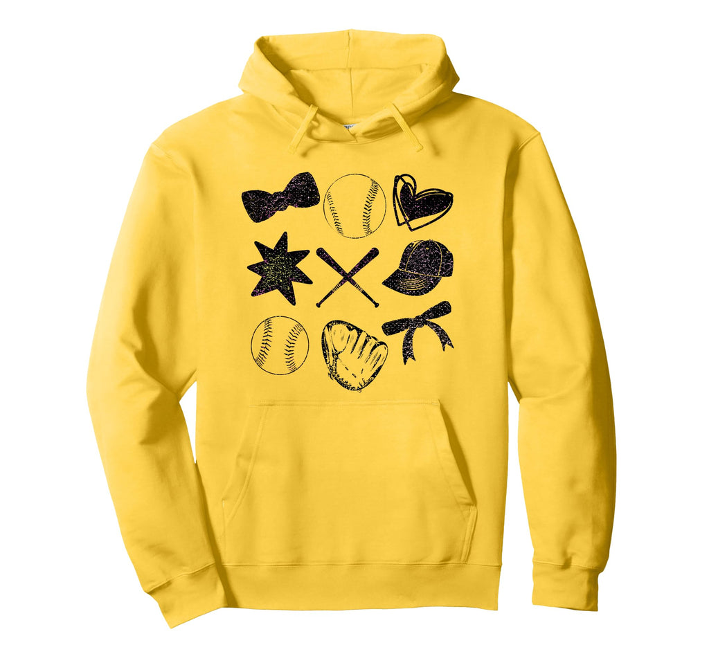 Softball Coquette Bow Softball Mom Hoodie - Fun Novelty Design Men Women - T-Shirt, Sweatshirt, Hoodie