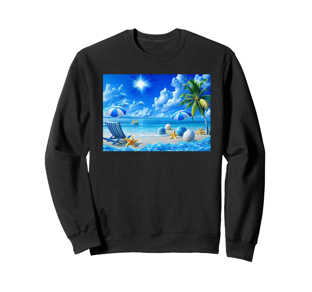 Frutiger Aero Beach Y2K Sweatshirt - Fun Novelty Design for Adults - T-Shirt, Sweatshirt, Hoodie