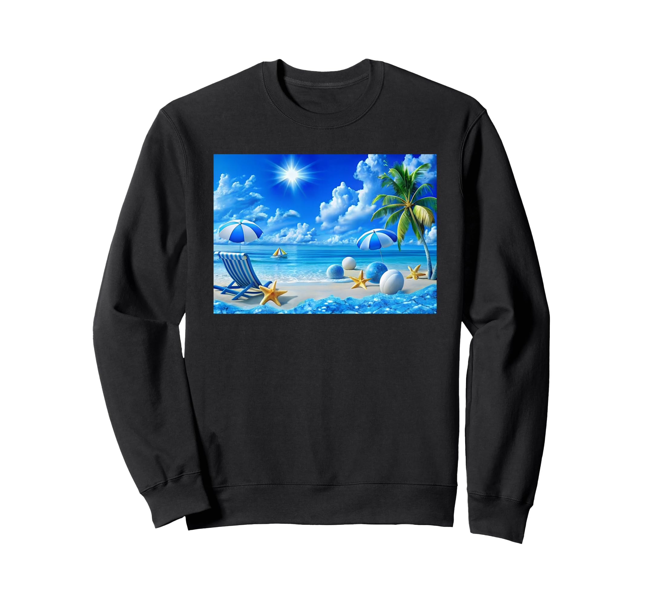 Frutiger Aero Beach Y2K Sweatshirt - Fun Novelty Design for Adults - T-Shirt, Sweatshirt, Hoodie