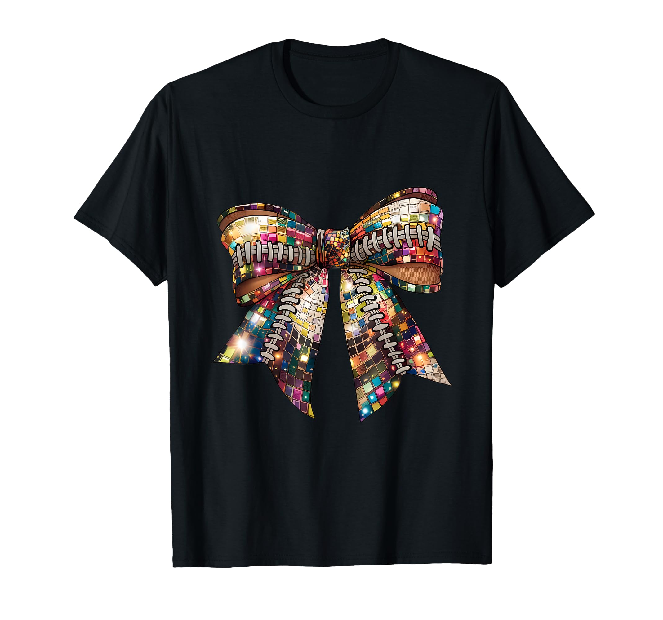 Bow Coquette Disco Football Autumn T-Shirt - Custom Art Print Men Women - T-Shirt, Sweatshirt, Hoodie