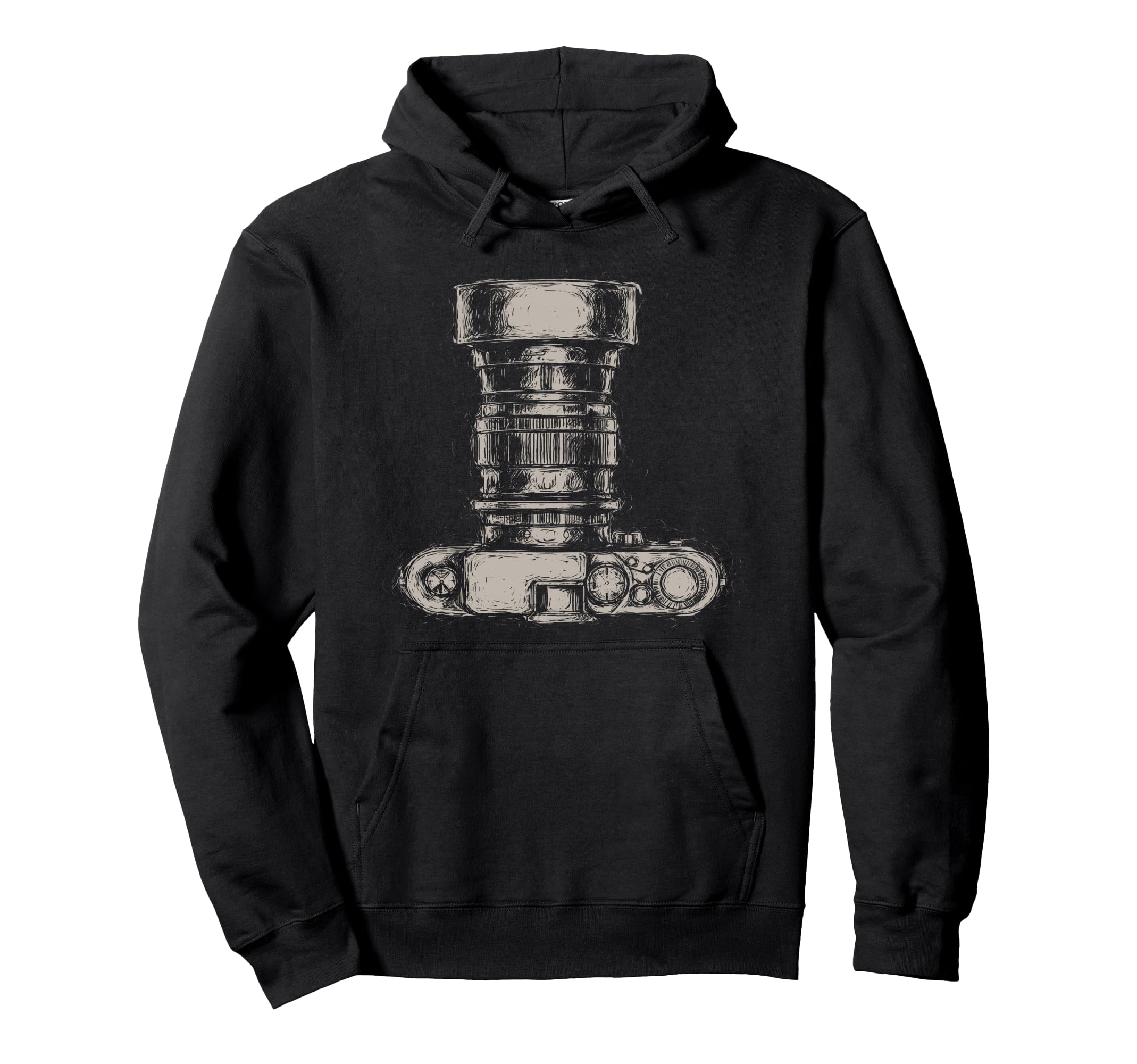 Camera Drawing Scribble Art Hoodie - Streetwear Style Men Women - T-Shirt, Sweatshirt, Hoodie