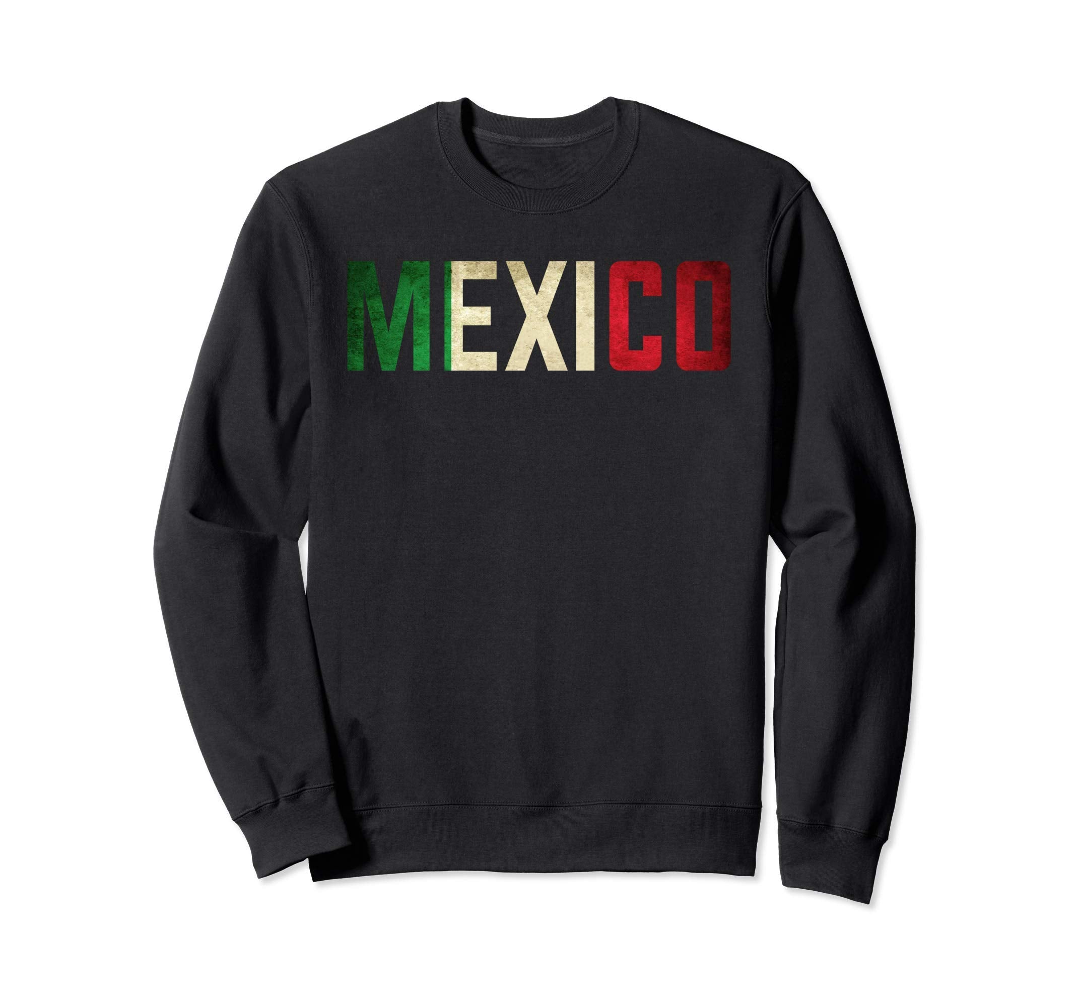 Mexico Mexican Flag Distressed Sweatshirt - Novelty Apparel Unisex - T-Shirt, Sweatshirt, Hoodie