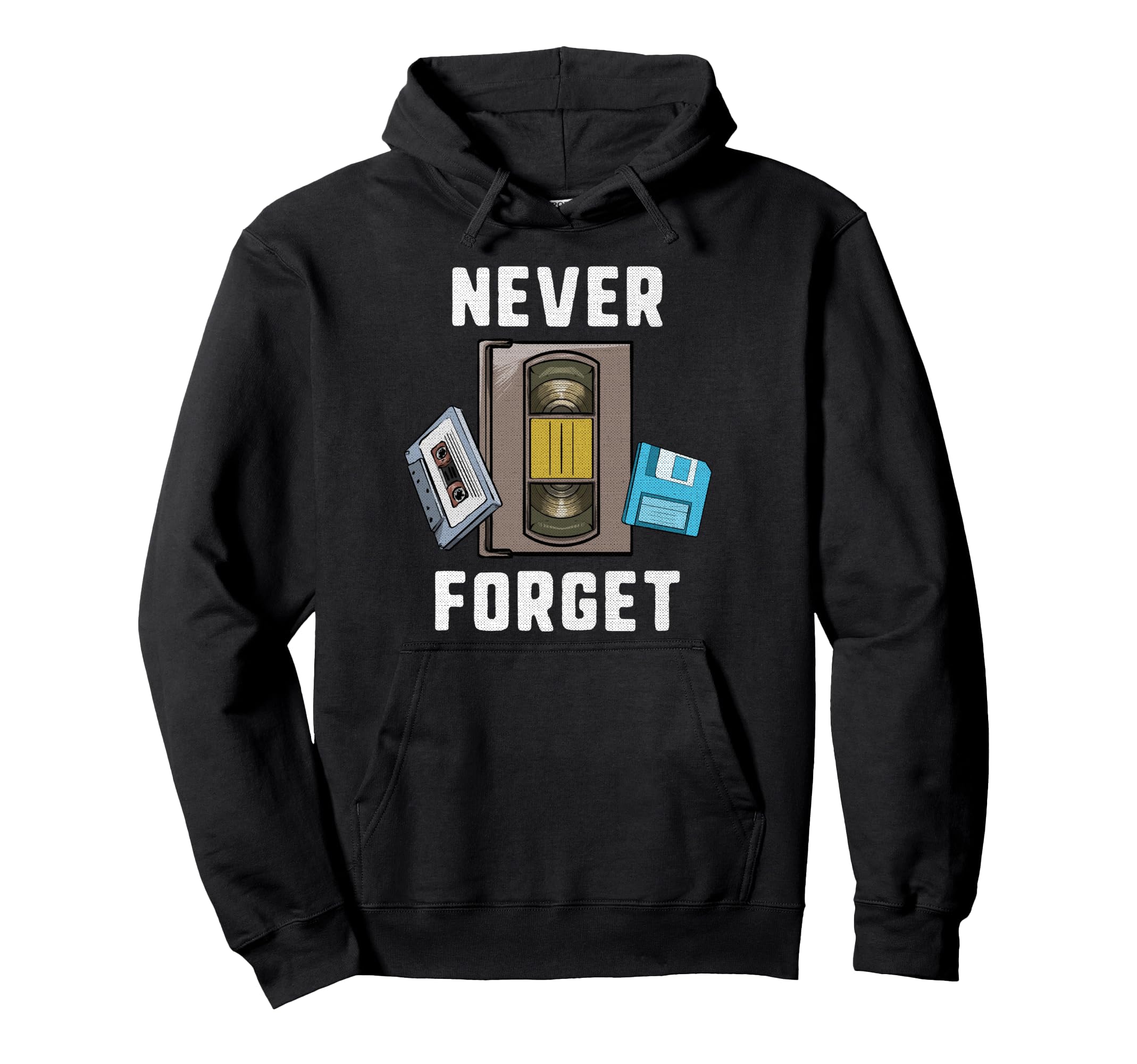 Never Forget Cassette Tape Vhs Hoodie - Casual Everyday Wear Men Women - T-Shirt, Sweatshirt, Hoodie