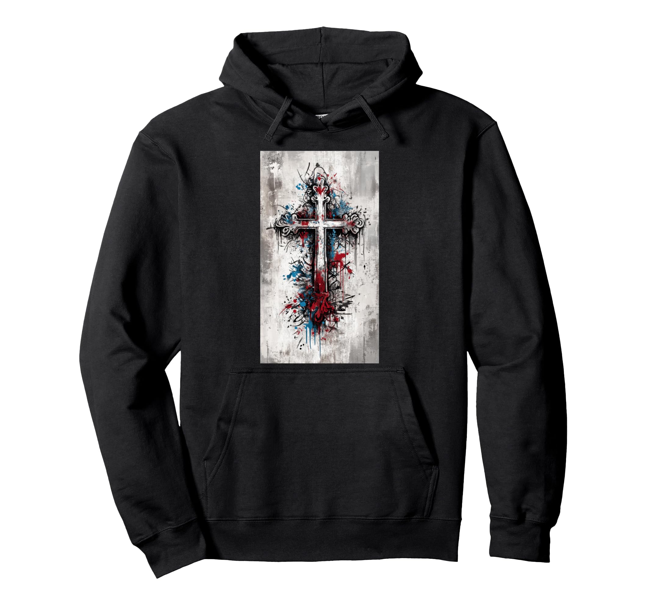 Gothic Cross Grunge Aesthetic Y2K Hoodie - Fun Novelty Design Men Women - T-Shirt, Sweatshirt, Hoodie