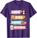 Cute Anime Ramen Boba Sketching Teen Girls Women - Adult & Kids T-Shirts, Sweatshirts & Hoodies apparel design preview 1