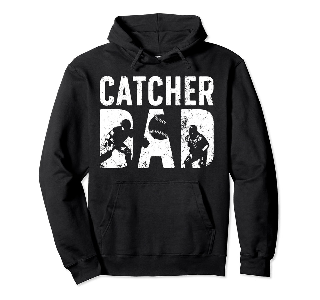 Baseball Catcher Dad Proud Baseball Hoodie - Minimalist Print Men Women - T-Shirt, Sweatshirt, Hoodie