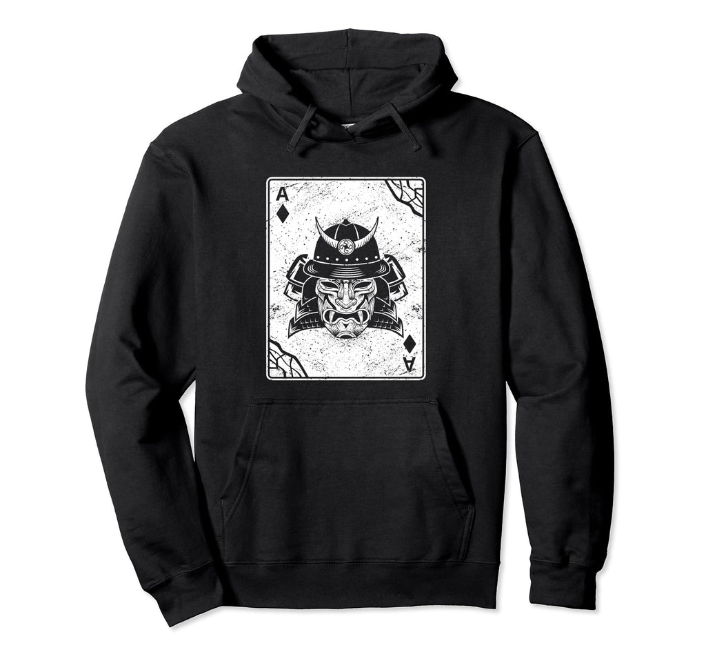 Oni Mask Card Glitch Anime Aesthetic Hoodie - Fun Novelty Design Men Women - T-Shirt, Sweatshirt, Hoodie