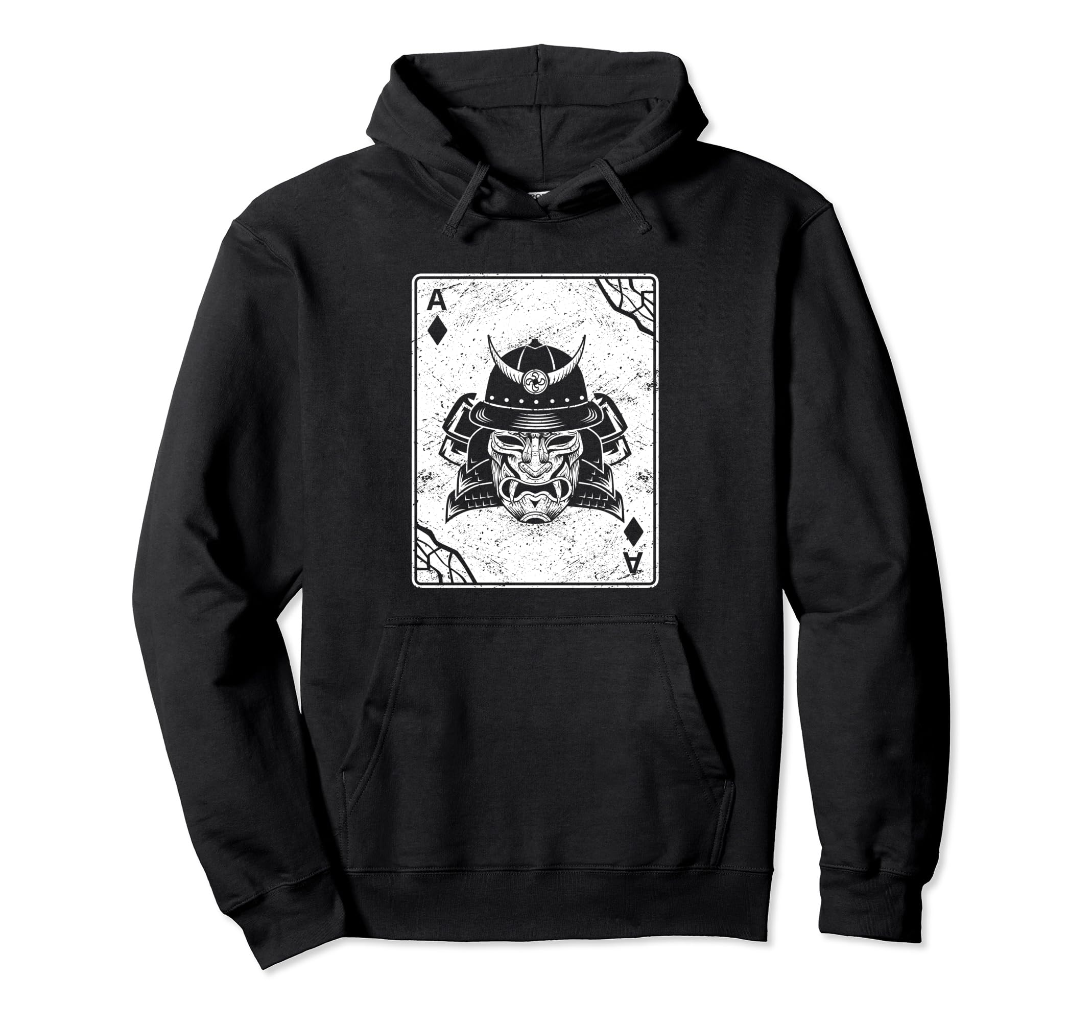 Oni Mask Card Glitch Anime Aesthetic Hoodie - Fun Novelty Design Men Women - T-Shirt, Sweatshirt, Hoodie