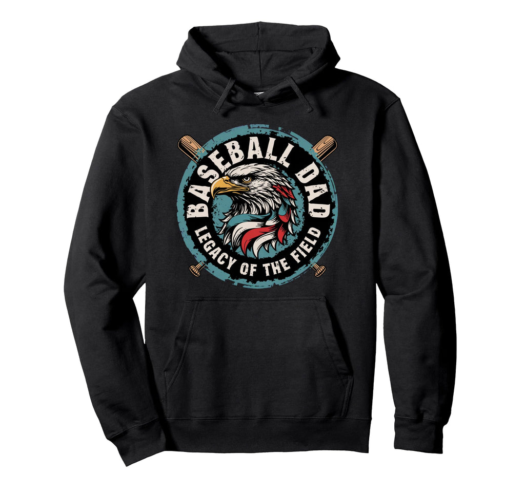 Patriotic Baseball Father Baseball Dad Hoodie - Unique Graphic Men Women - T-Shirt, Sweatshirt, Hoodie