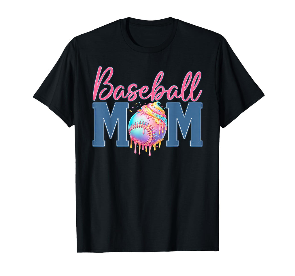 Baseball Mom Drip Ice Cream Baseball T-Shirt - Streetwear Style for Adults - T-Shirt, Sweatshirt, Hoodie