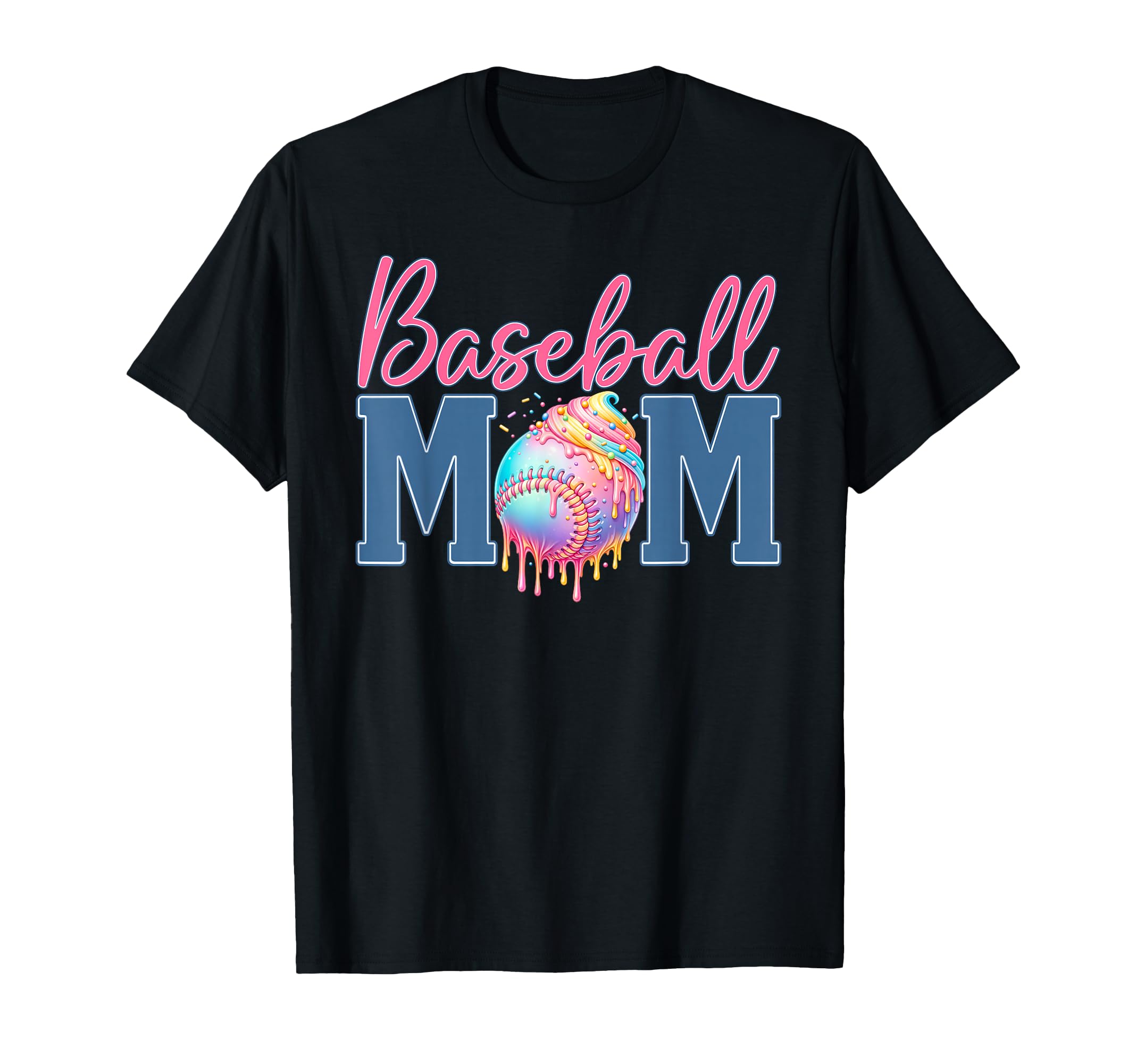 Baseball Mom Drip Ice Cream Baseball T-Shirt - Streetwear Style for Adults - T-Shirt, Sweatshirt, Hoodie