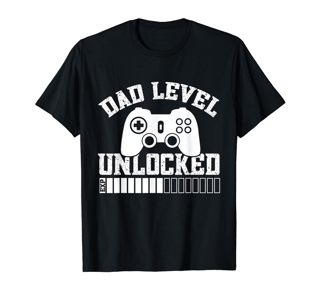 Funny Gamer Dad Dad Level Unlocked T-Shirt - Minimalist Print Unisex - T-Shirt, Sweatshirt, Hoodie