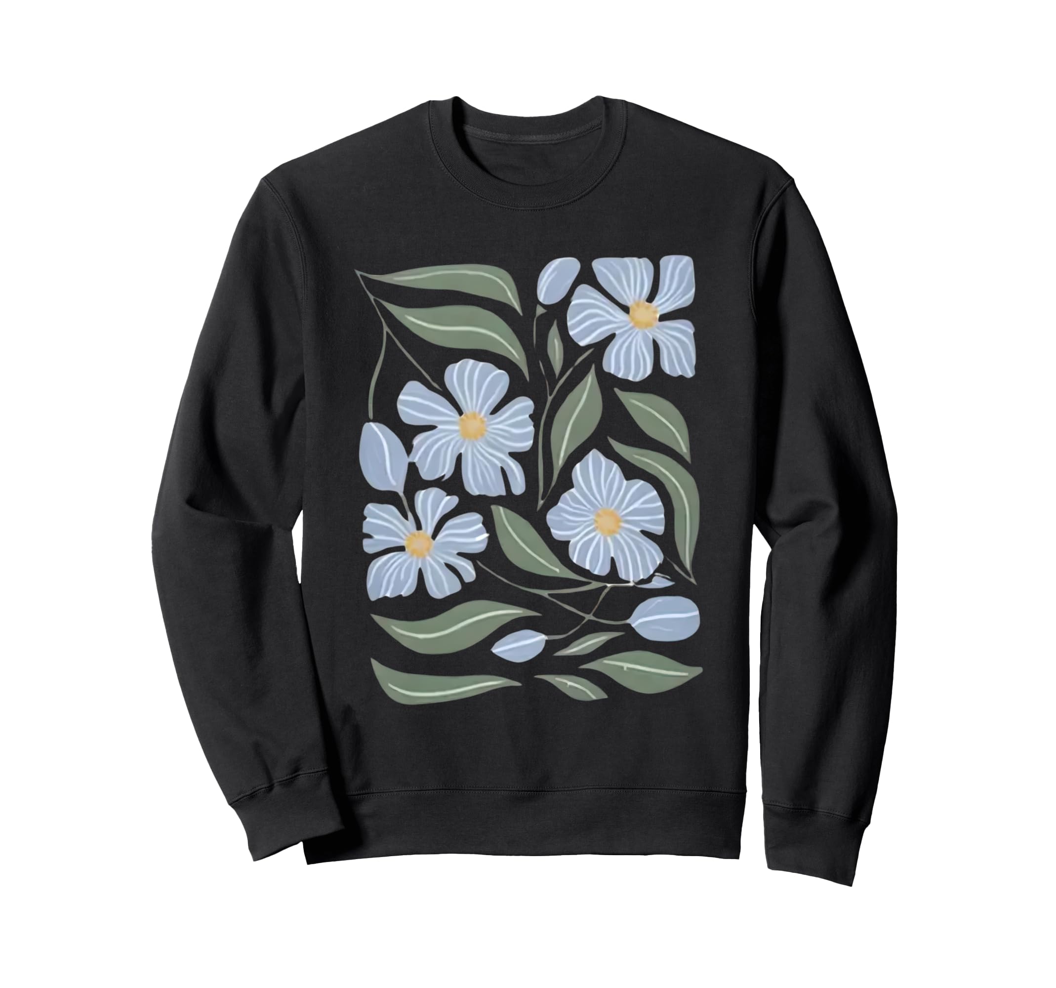 Wildflower Blue Spring Boho Sweatshirt - Minimalist Print for Adults - T-Shirt, Sweatshirt, Hoodie