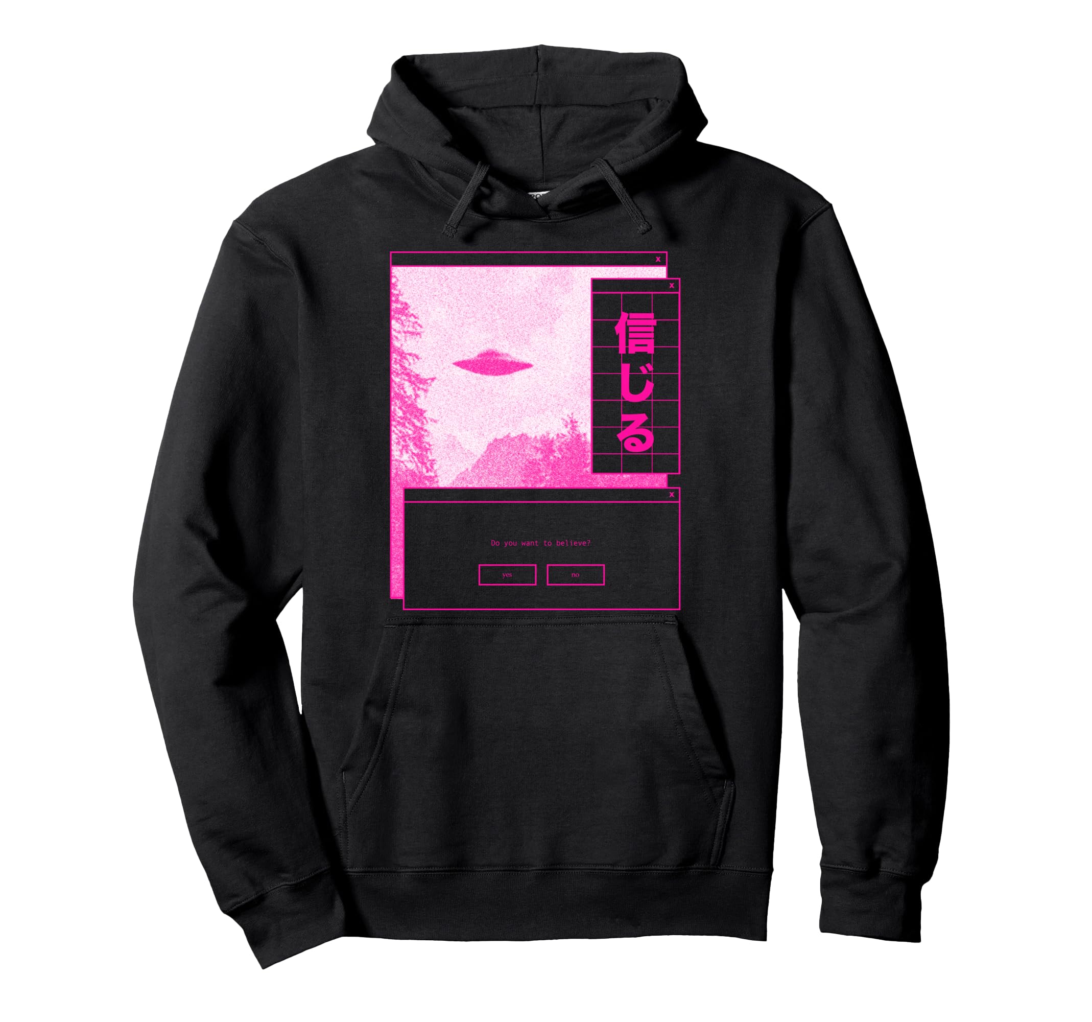 Ufo Vaporwave Aesthetic Japanese 80S Hoodie - Novelty Apparel Men Women - T-Shirt, Sweatshirt, Hoodie