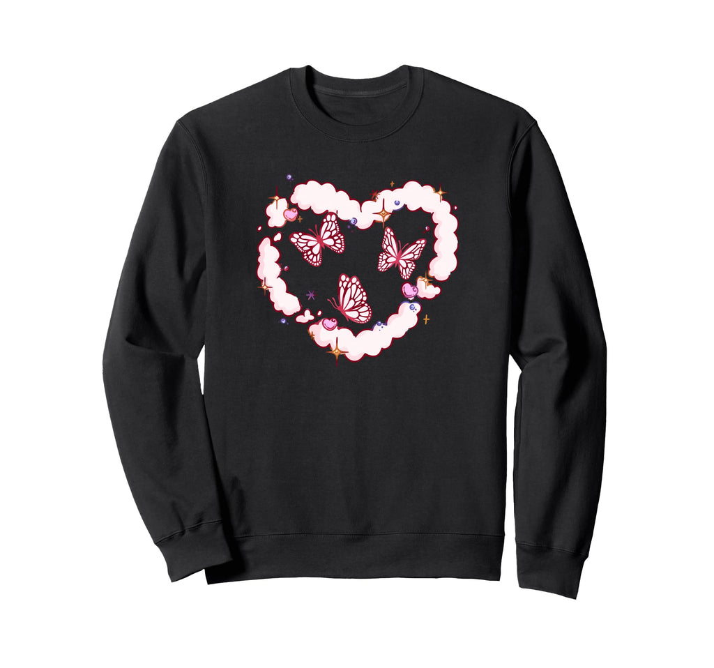 Butterflies Love Cloud Hearts Sweatshirt - Novelty Apparel Men Women - T-Shirt, Sweatshirt, Hoodie