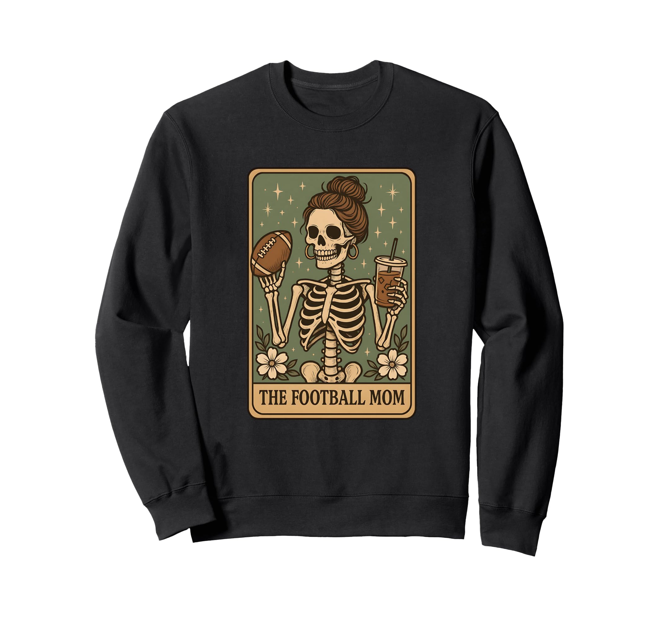 Football Mom Tarot Card Skeleton Sweatshirt - Minimalist Print for Adults - T-Shirt, Sweatshirt, Hoodie