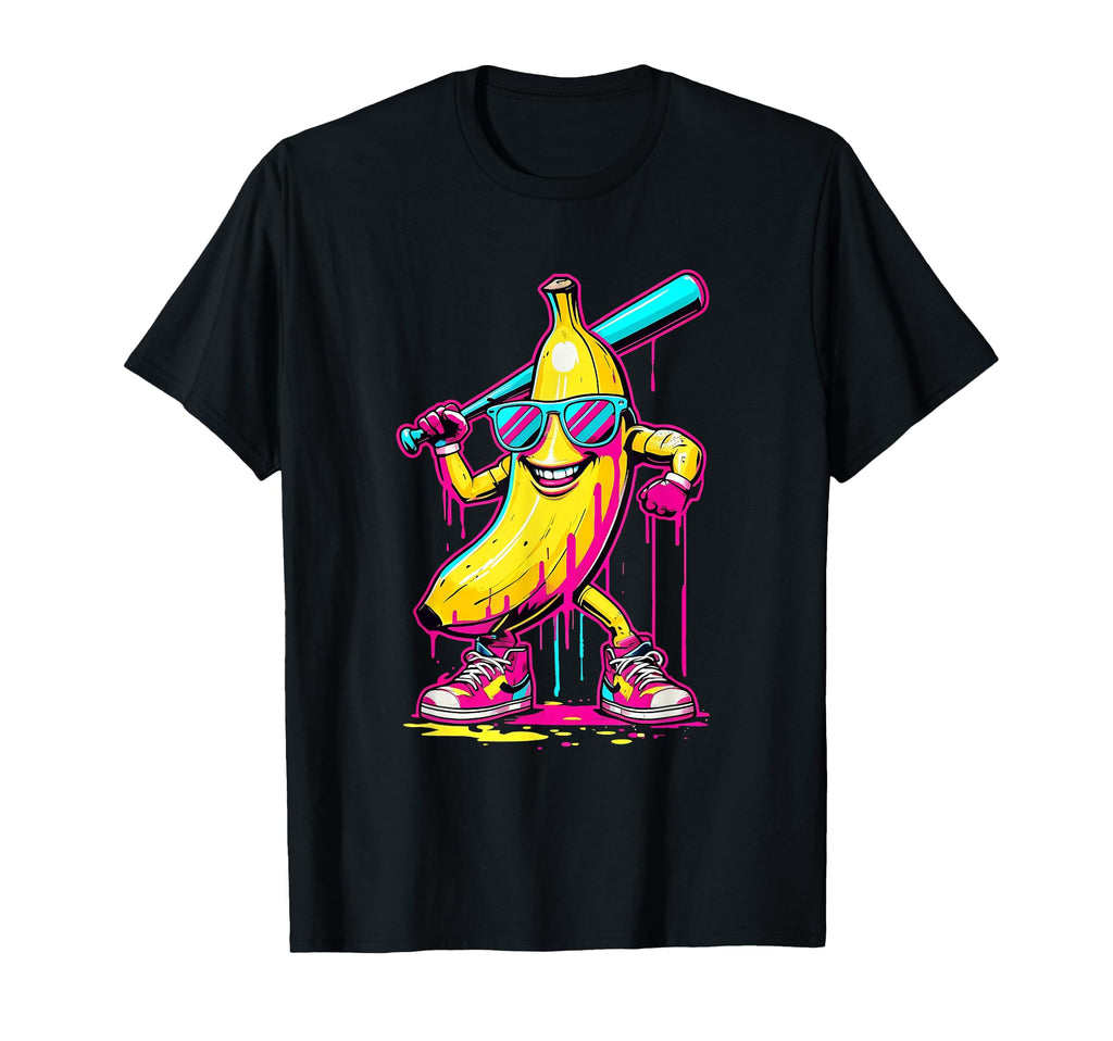 Banana Baseball Bat Street Funny Baseball T-Shirt - Graphic Print Unisex - T-Shirt, Sweatshirt, Hoodie