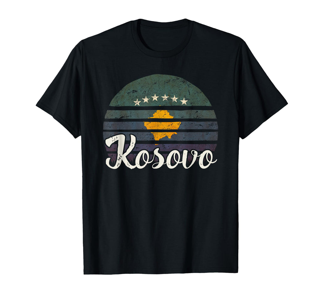 Kosovo Flag Sunset Art T-Shirt - Novelty Apparel Men Women - T-Shirt, Sweatshirt, Hoodie