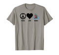 Funny Sea Beach Peace Love Shark T-Shirt - Graphic Print for Adults - T-Shirt, Sweatshirt, Hoodie