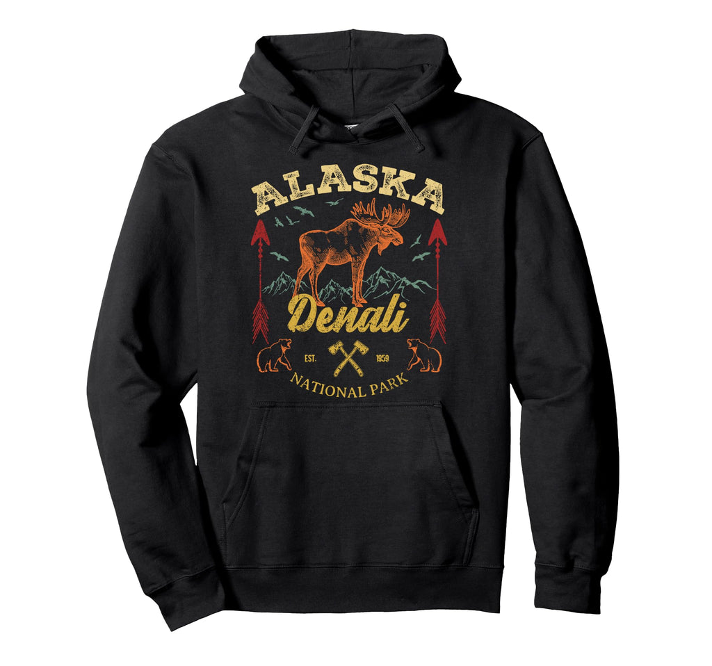 Denali National Park Alaska Moose Hoodie - Streetwear Style Unisex - T-Shirt, Sweatshirt, Hoodie