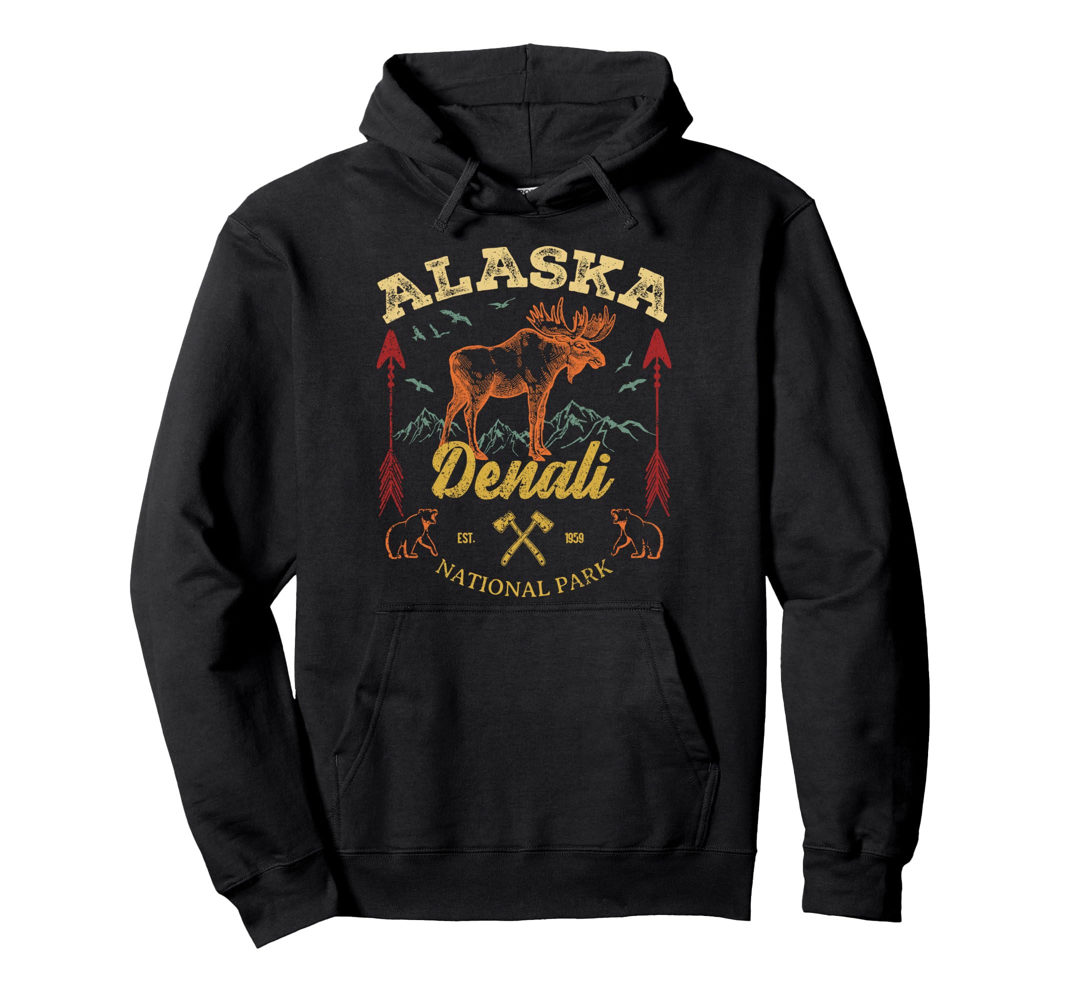 Denali National Park Alaska Moose Hoodie - Streetwear Style Unisex - T-Shirt, Sweatshirt, Hoodie